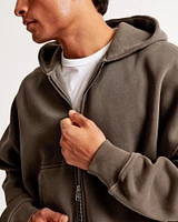 Cropped Essential Full-Zip Hoodie