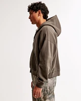 Cropped Essential Full-Zip Hoodie