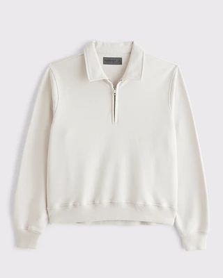 Essential Cropped Half-Zip Sweatshirt