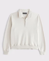 Essential Cropped Half-Zip Sweatshirt