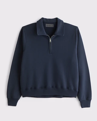 Essential Cropped Half-Zip Sweatshirt