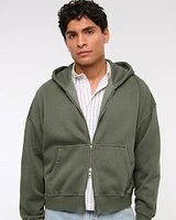 Cropped Essential Full-Zip Hoodie