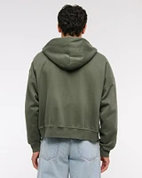 Cropped Essential Full-Zip Hoodie