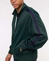 Cropped Tricot Full-Zip Jacket