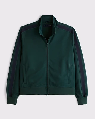 Cropped Tricot Full-Zip Jacket