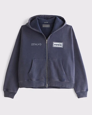 Oasis Cropped Full-Zip Hoodie