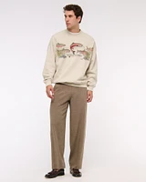 Fishing Graphic Crew Sweatshirt