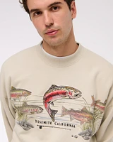 Fishing Graphic Crew Sweatshirt