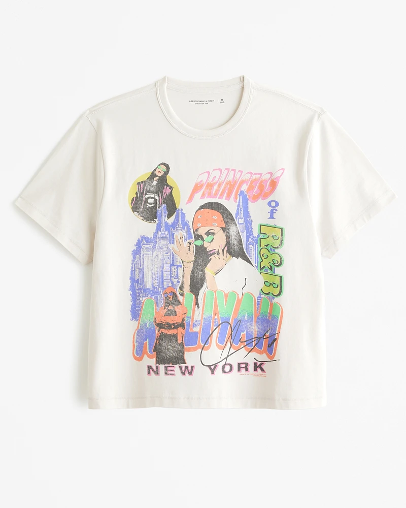 Shrunken Cropped Aaliyah Graphic Tee