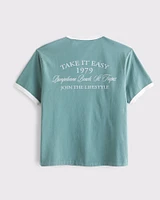 Sporty Shrunken Graphic Tee