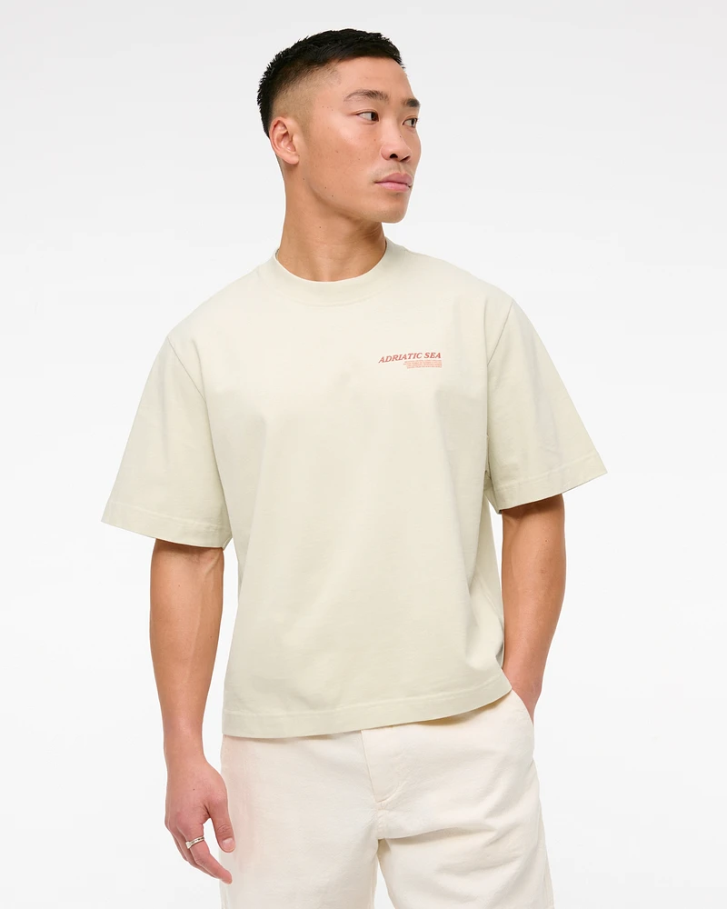Premium Heavyweight Cropped Adriatic Sea Graphic Tee