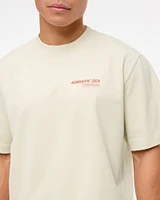 Premium Heavyweight Cropped Beach Club Graphic Tee