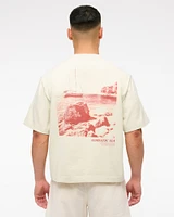 Premium Heavyweight Cropped Beach Club Graphic Tee