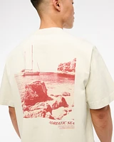 Premium Heavyweight Cropped Beach Club Graphic Tee