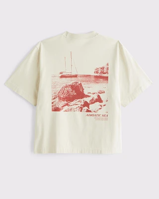 Premium Heavyweight Cropped Beach Club Graphic Tee