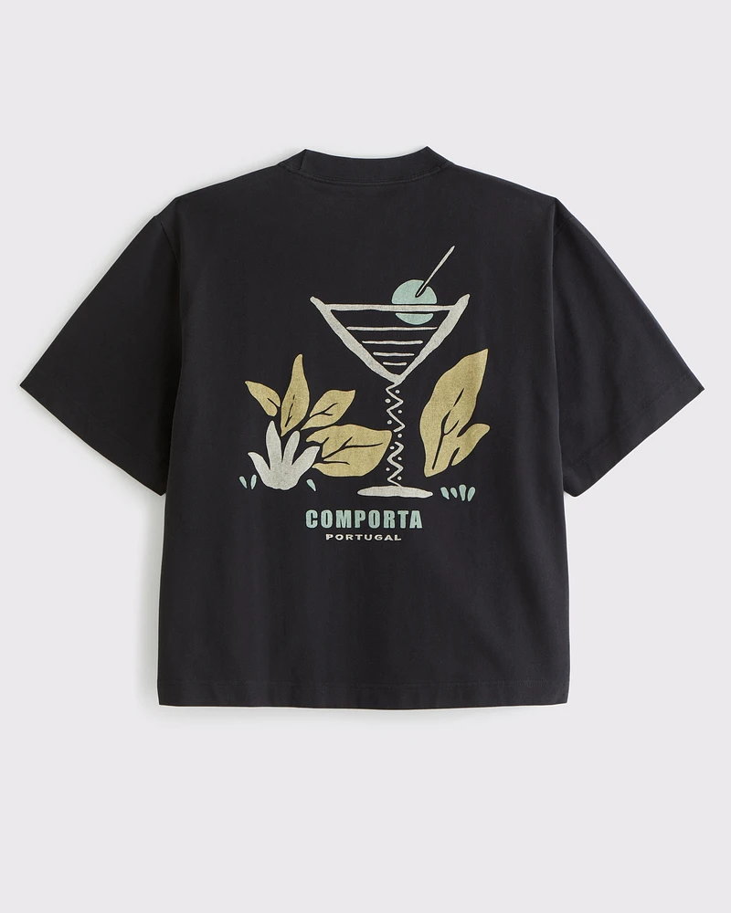 Premium Heavyweight Cropped Beach Club Graphic Tee