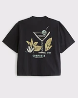 Premium Heavyweight Cropped Beach Club Graphic Tee