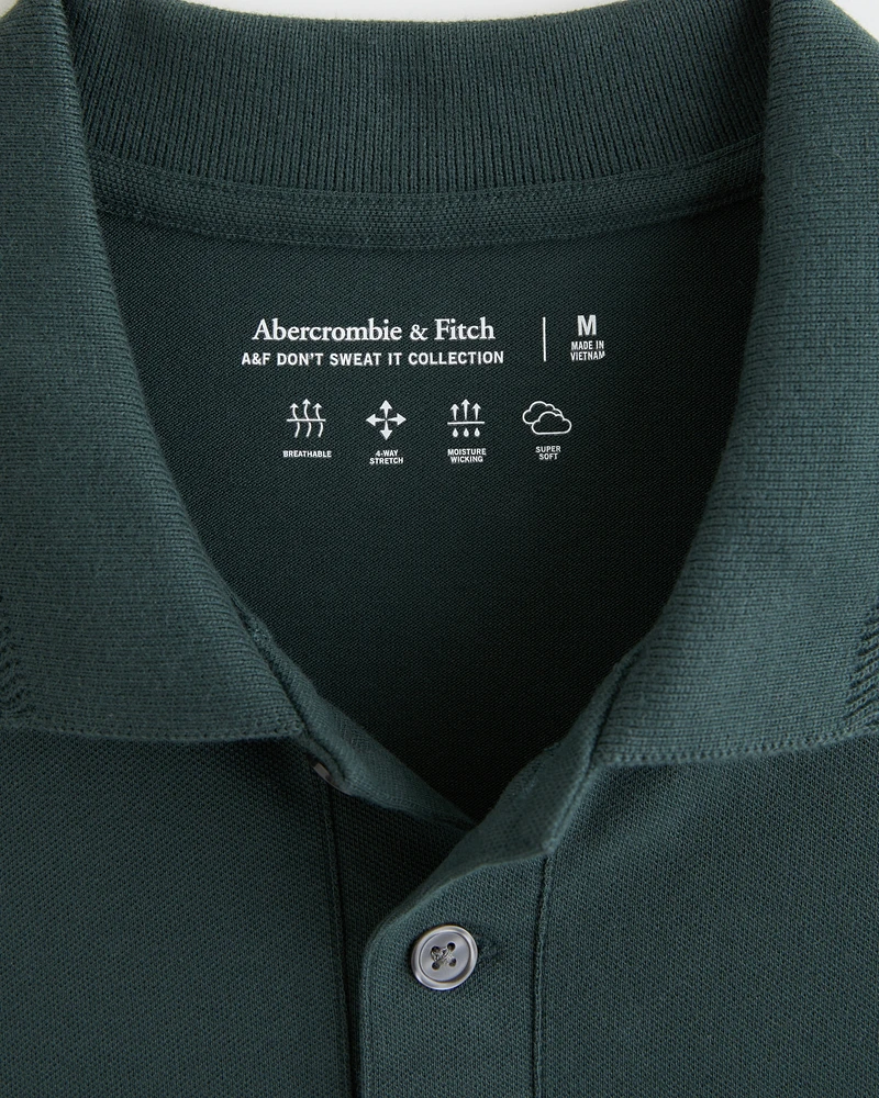 Long-Sleeve Performance Pique Polo