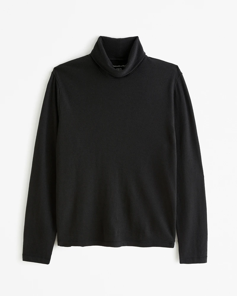 Merino Wool-Blend Turtleneck Tee