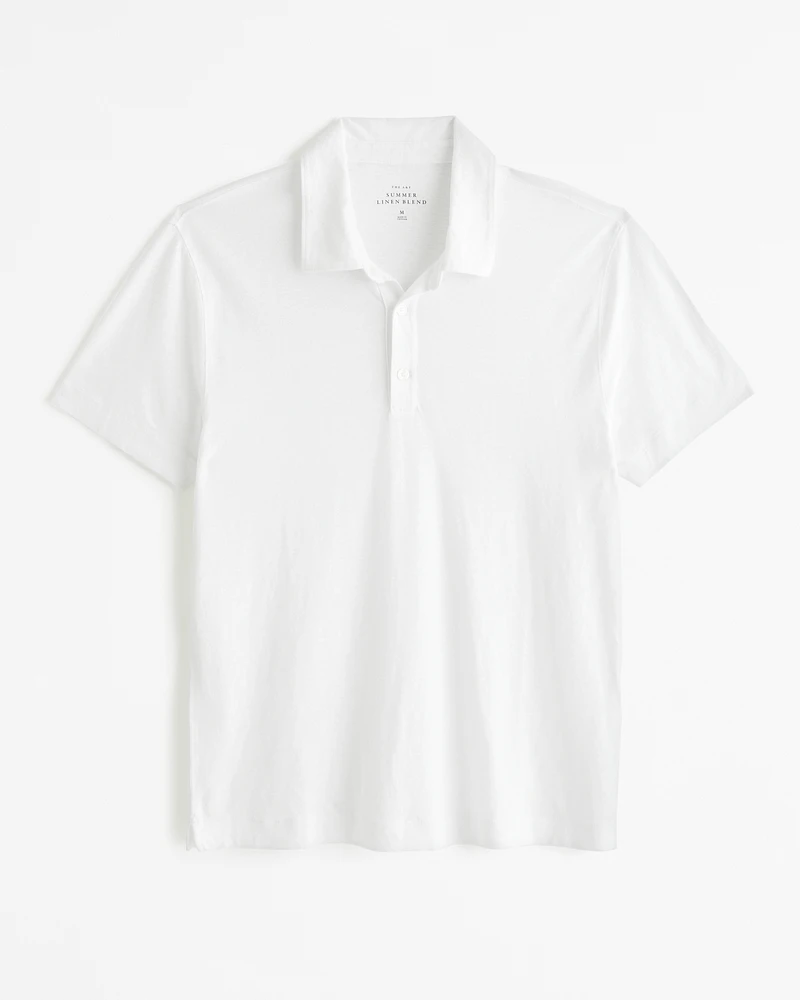 Summer Linen-Blend 3-Button Polo