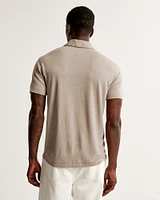 Summer Linen-Blend 3-Button Polo