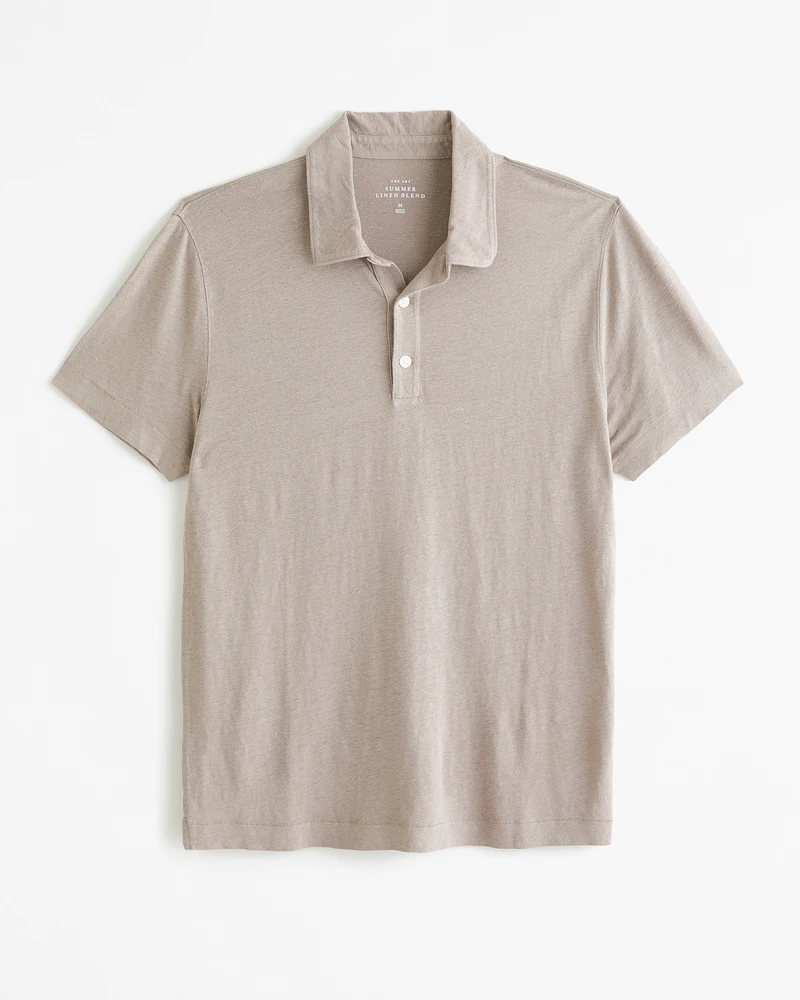 Summer Linen-Blend 3-Button Polo