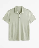 Summer Linen-Blend 3-Button Polo