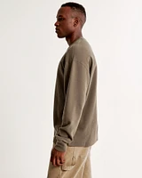 Long-Sleeve Grid Waffle Henley