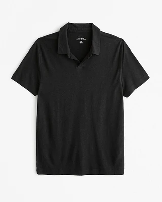 Summer Linen-Blend Johnny Collar Polo