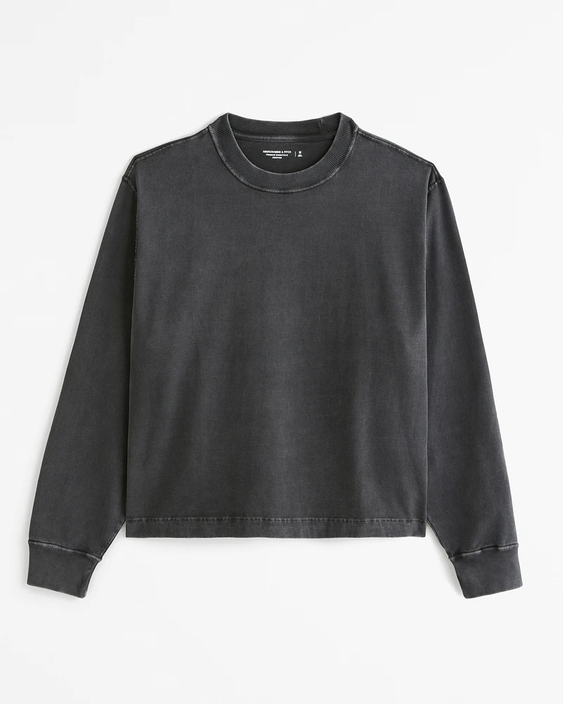 Long-Sleeve Premium Heavyweight Cropped Tee