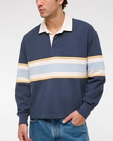 Long-Sleeve Cropped Rugby Polo