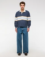 Long-Sleeve Cropped Rugby Polo
