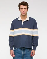 Long-Sleeve Cropped Rugby Polo