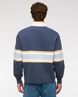 Long-Sleeve Cropped Rugby Polo