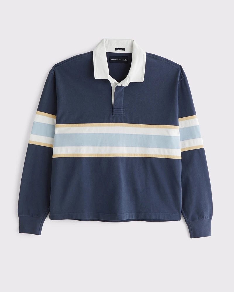 Long-Sleeve Cropped Rugby Polo