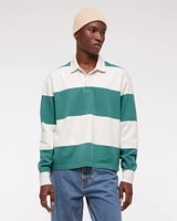 Long-Sleeve Cropped Rugby Polo