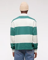 Long-Sleeve Cropped Rugby Polo
