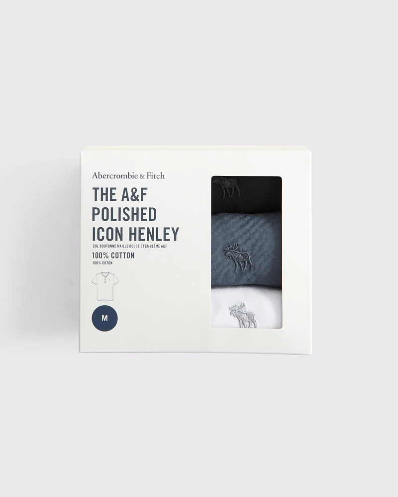 3-Pack Slim Polished Icon Henley Tees