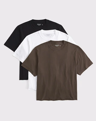3-Pack Vintage-Inspired Cropped Tees
