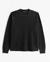 Long-Sleeve Layering Micro-Waffle Tee