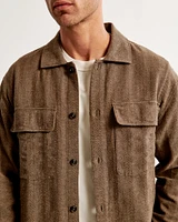 Linen-Blend Shirt Jacket