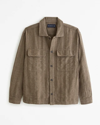 Linen-Blend Shirt Jacket