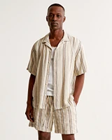 Camp Collar Linen-Blend Shirt