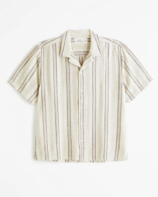 Camp Collar Linen-Blend Shirt