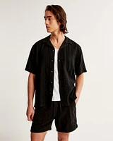 Camp Collar Linen-Blend Shirt