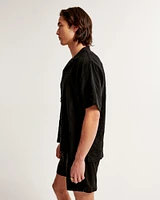 Camp Collar Linen-Blend Shirt