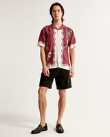 Camp Collar Silky Graphic Shirt