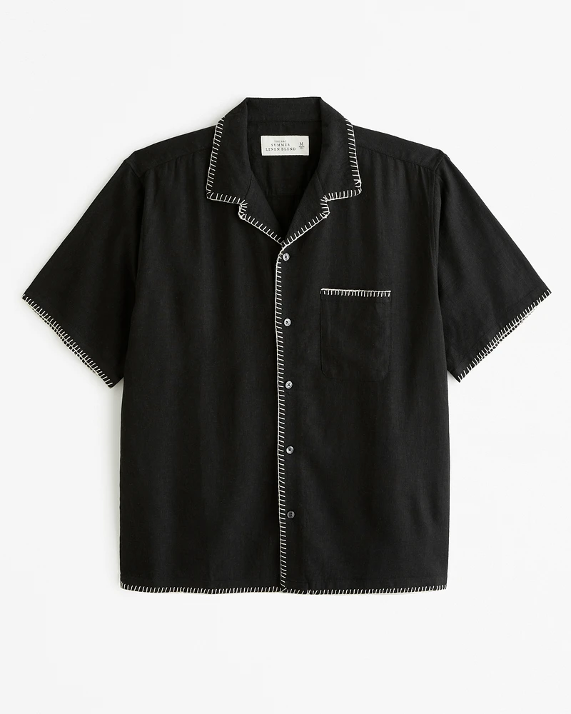 Camp Collar Summer Linen-Blend Shirt