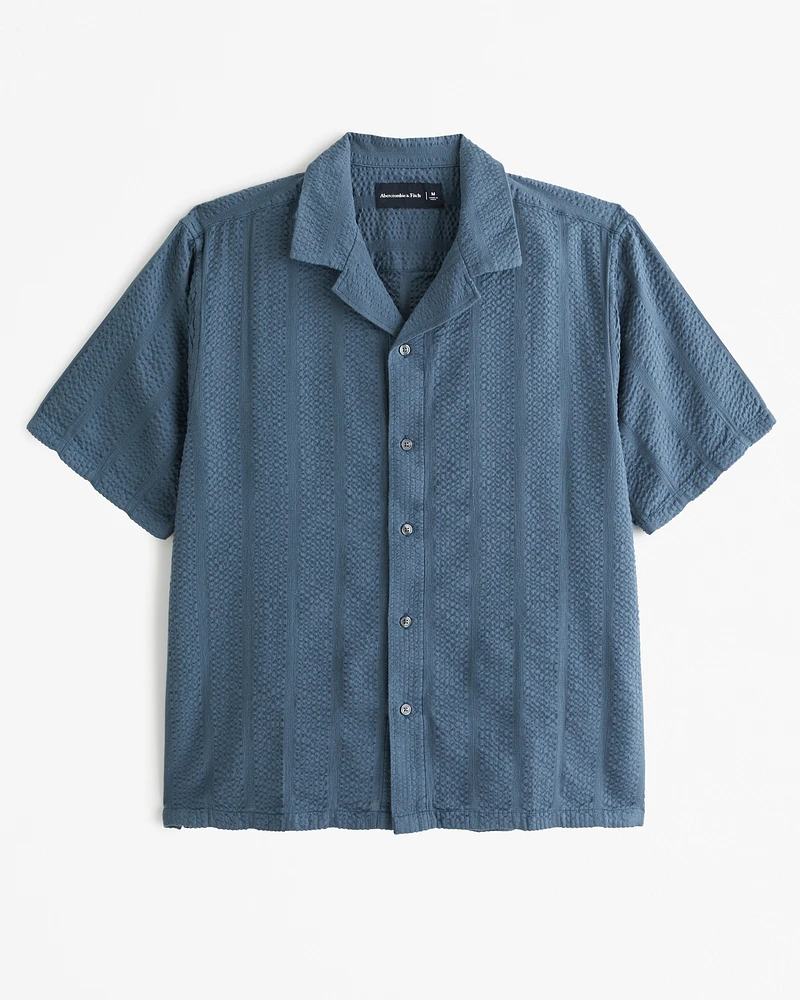 Camp Collar Seersucker Shirt