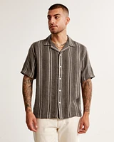 Camp Collar Linen-Blend Shirt